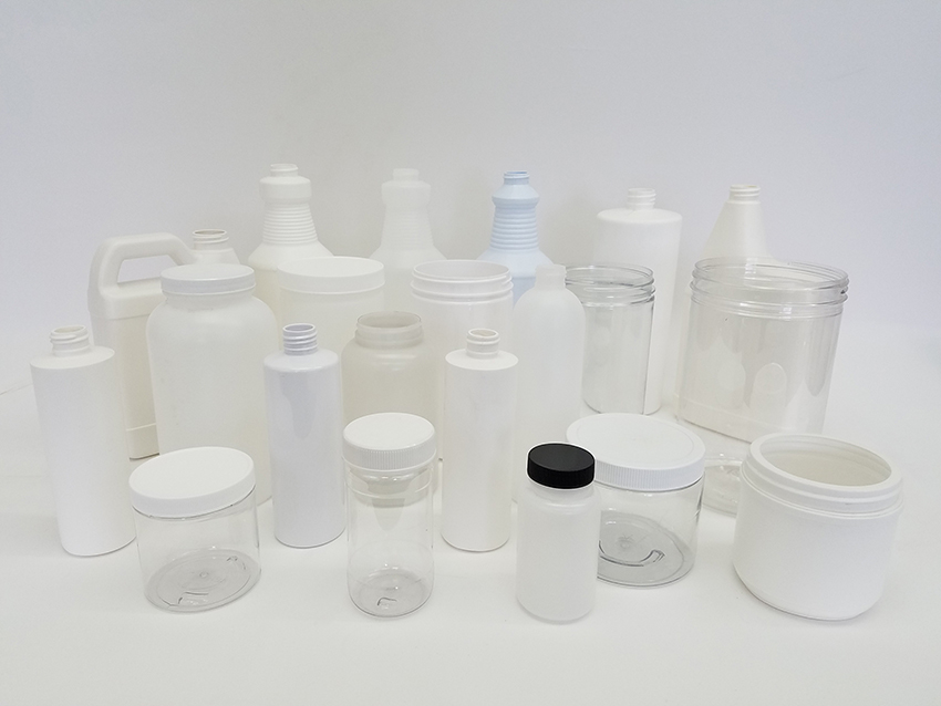 Different Size & Materials of Clear/White Plastic Jugs & Jars for Packaging
